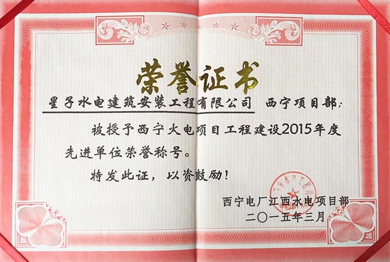2015先进单位